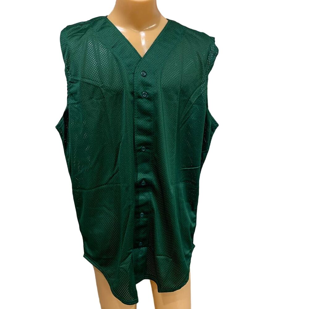 New Tag Team Uniforms Adult 2XL Green Lightweight Mesh Button Down Baseball Vest